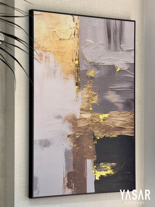 Abstracta Dokulu Deri Tablo 70x100 Cm