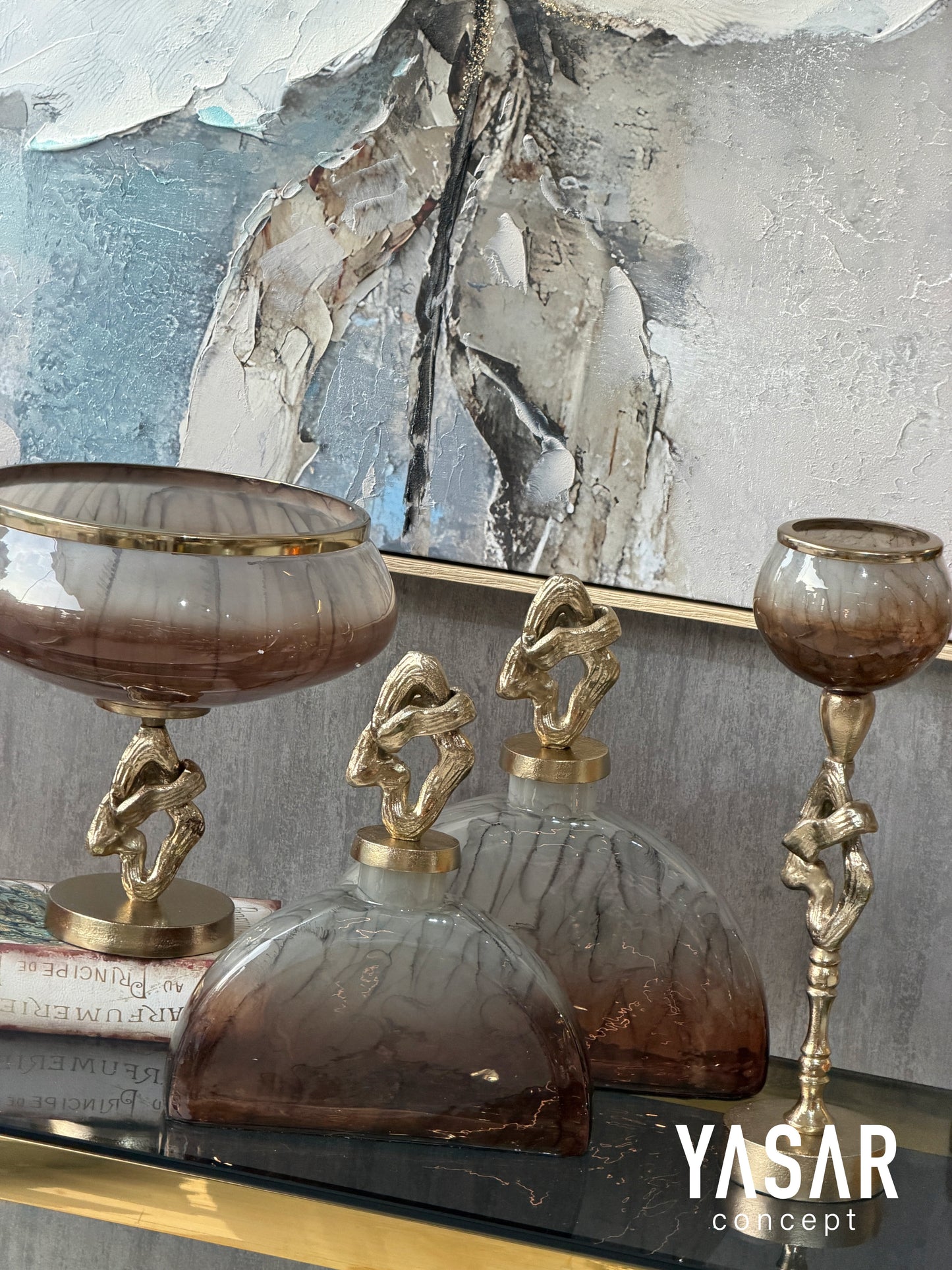 Ambrosia Yassı Vazo Set