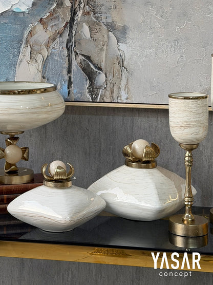 Perlina Yassı Vazo Set