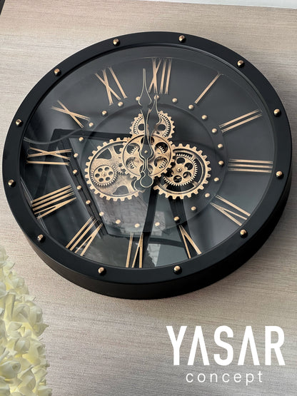 Blackora Metal Çarklı Duvar Saati 60 Cm