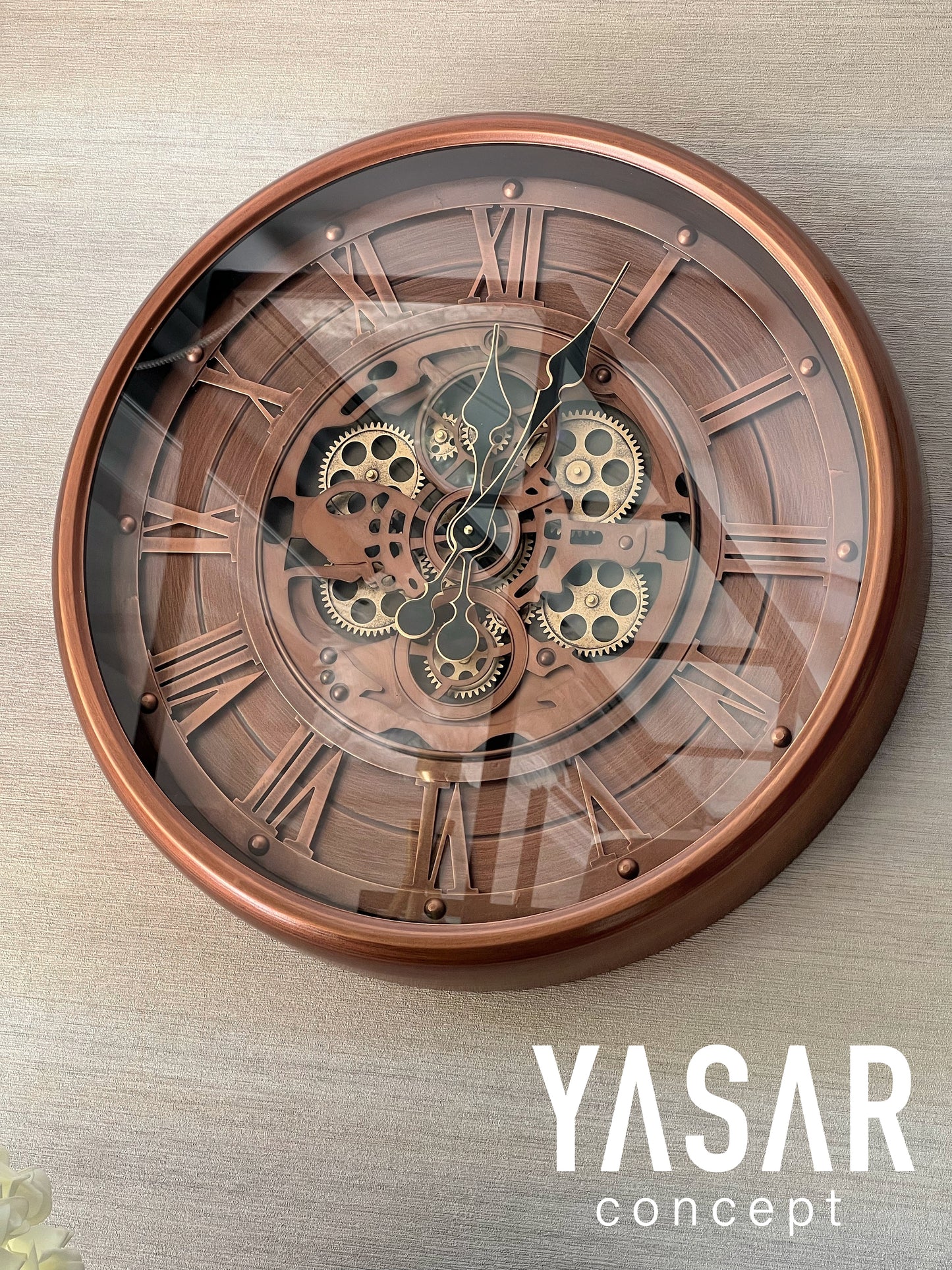 Cogrose Metal Çarklı Duvar Saati 60 Cm