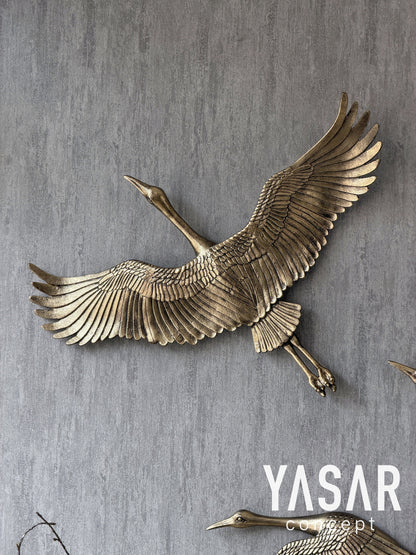 Turna Kuşu Metal Duvar Aksesuarı Set Üçlü