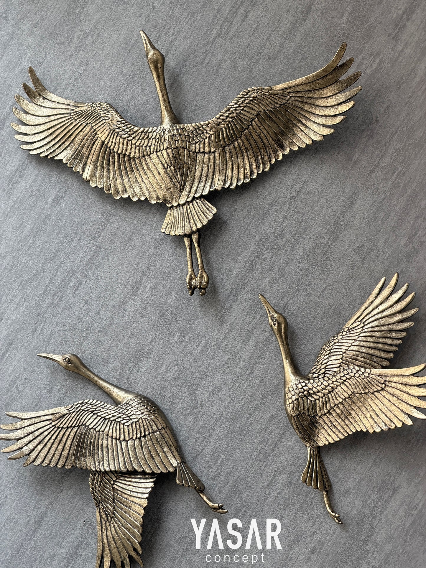 Turna Kuşu Metal Duvar Aksesuarı Set Üçlü