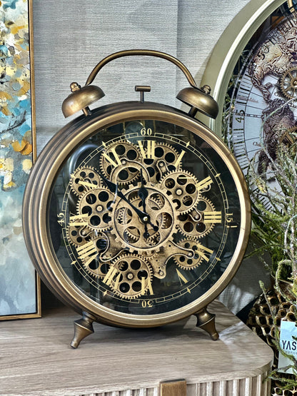 Metronis Metal Çarklı Masa ve Duvar Saati 39x47 Cm