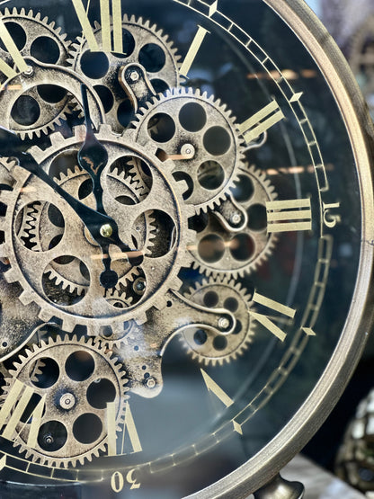 Metronis Metal Çarklı Masa ve Duvar Saati 39x47 Cm