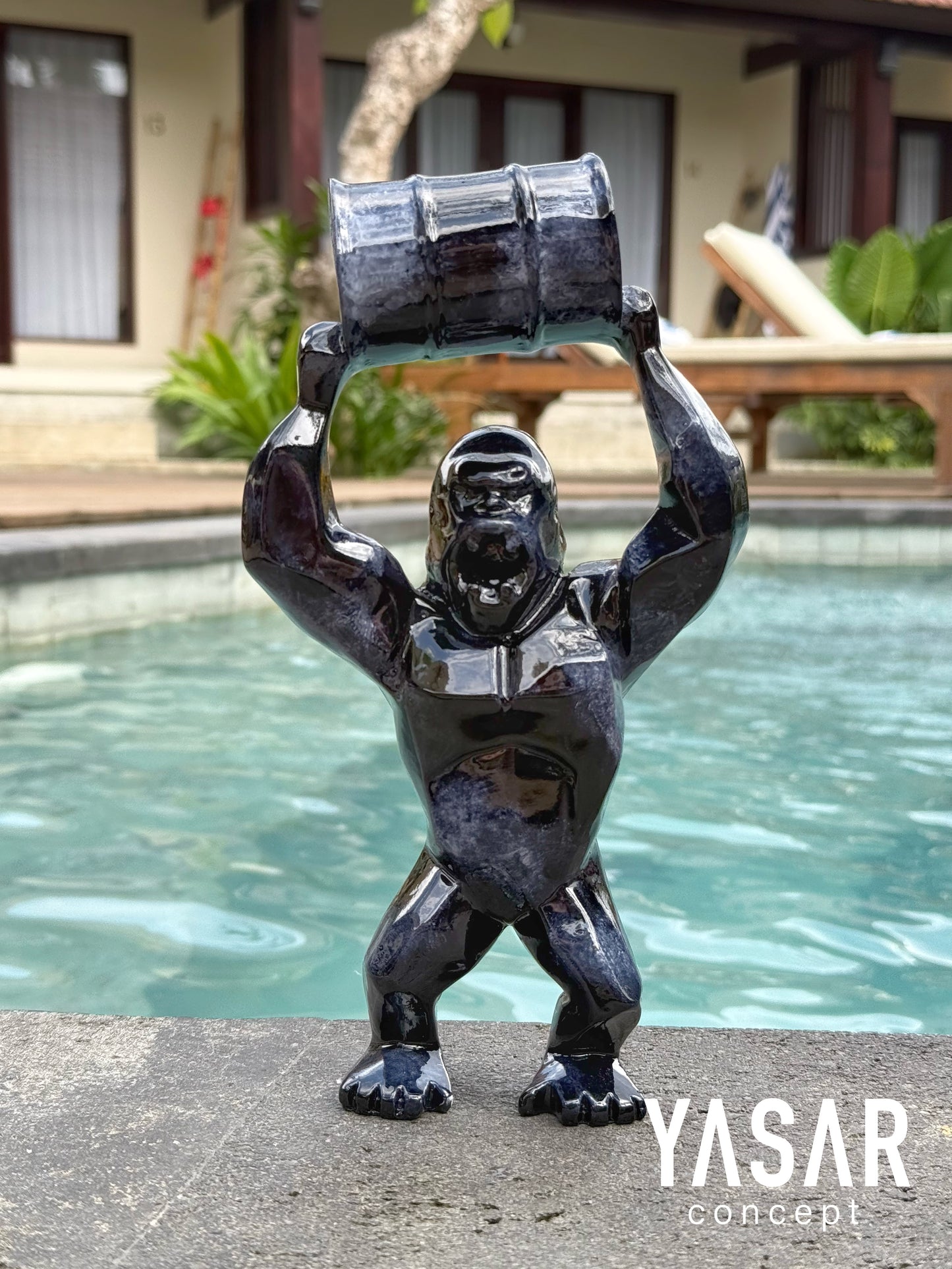 Wild Kong Oil Heykel Marble Siyah