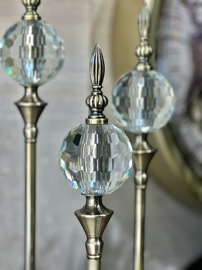 Triora Metal Cam Küreli Dekoratif Obje Set