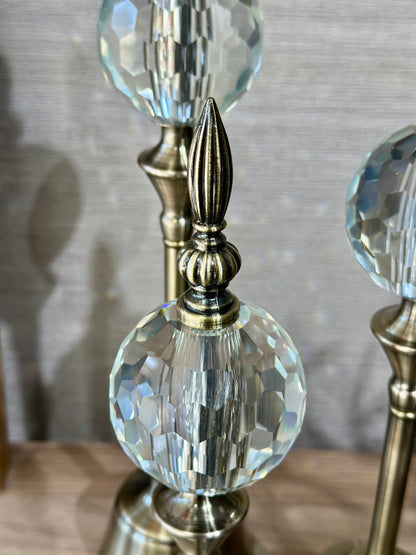 Triora Metal Cam Küreli Dekoratif Obje Set