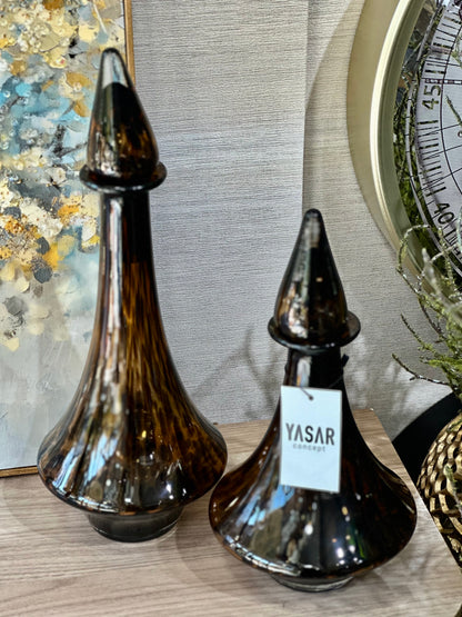 2'Li Ledolance Cam Dekoratif Kapaklı Şişe