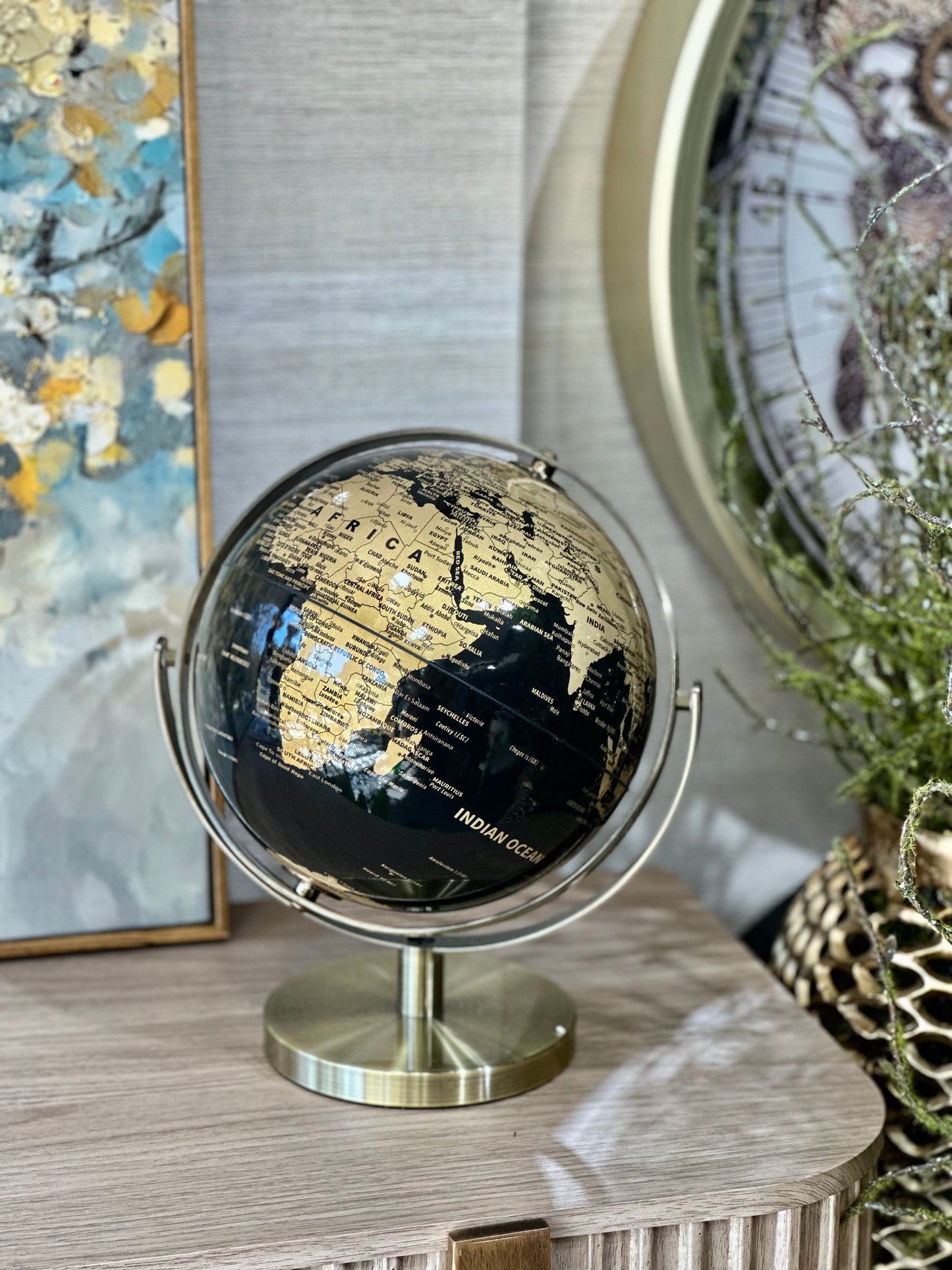 Orvella Metal Dünya Küre 24x28 Cm