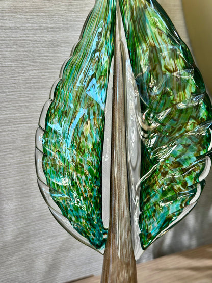 Silvanis Cam Yaprak Obje Set Yeşil