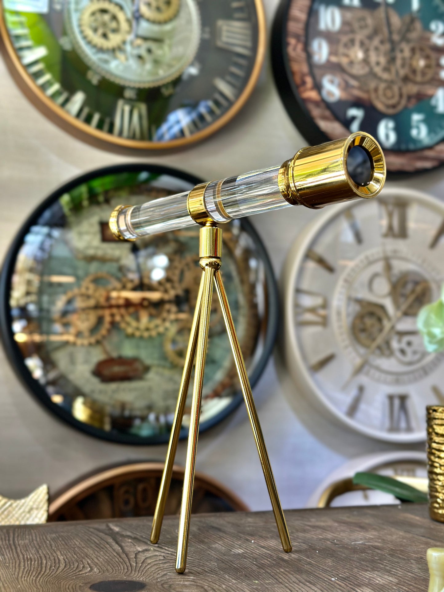 Cristaliscope Metal Kristal Dekoratif Dürbün Obje