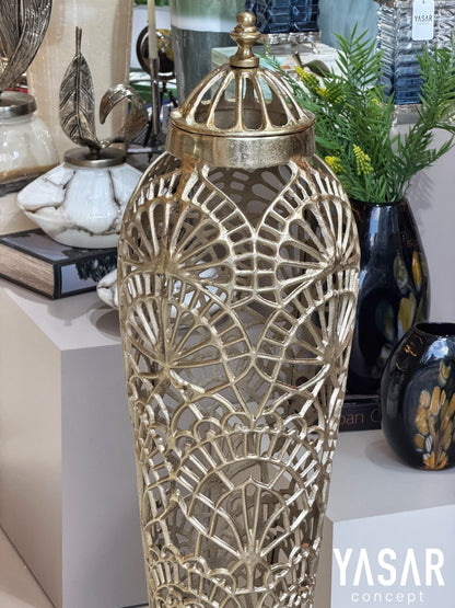 Lattice Jumbo Metal Yer Vazosu Gold