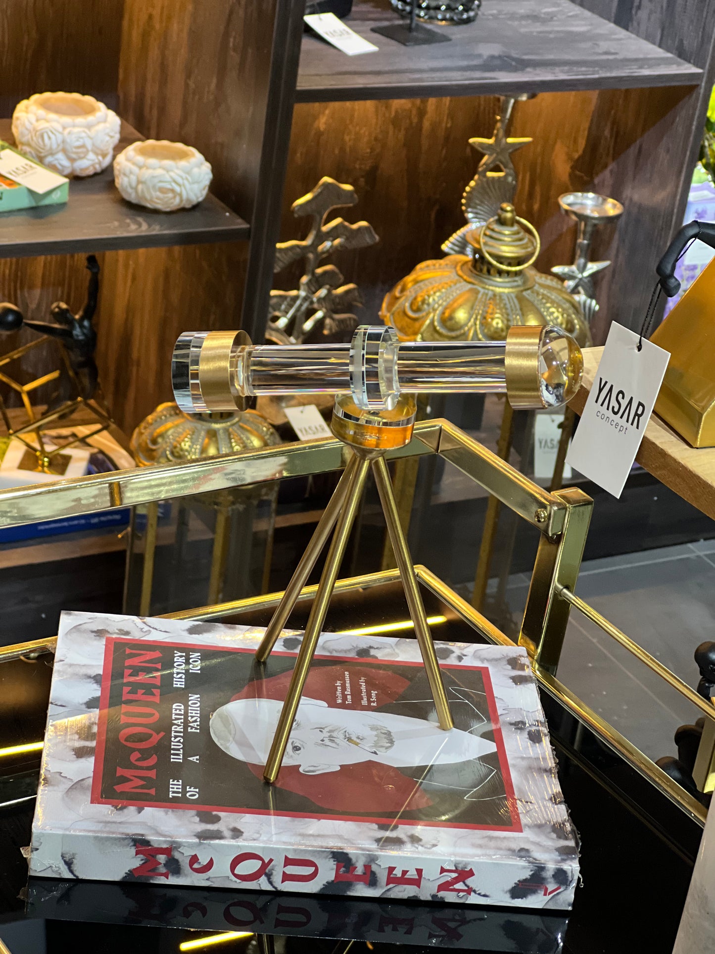 Vitrascope Metal Kristal Dekoratif Dürbün Obje