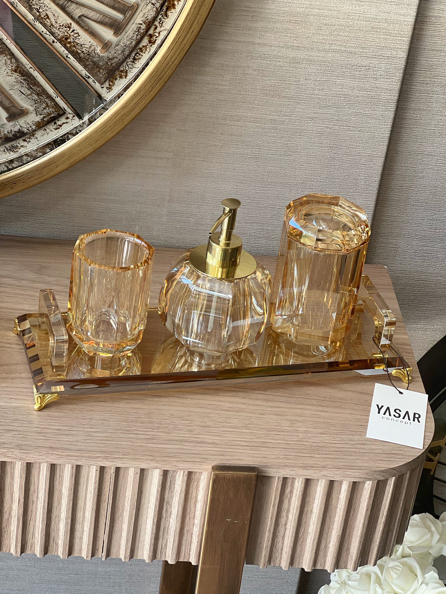 Lucerra Kristal Banyo Seti Amber