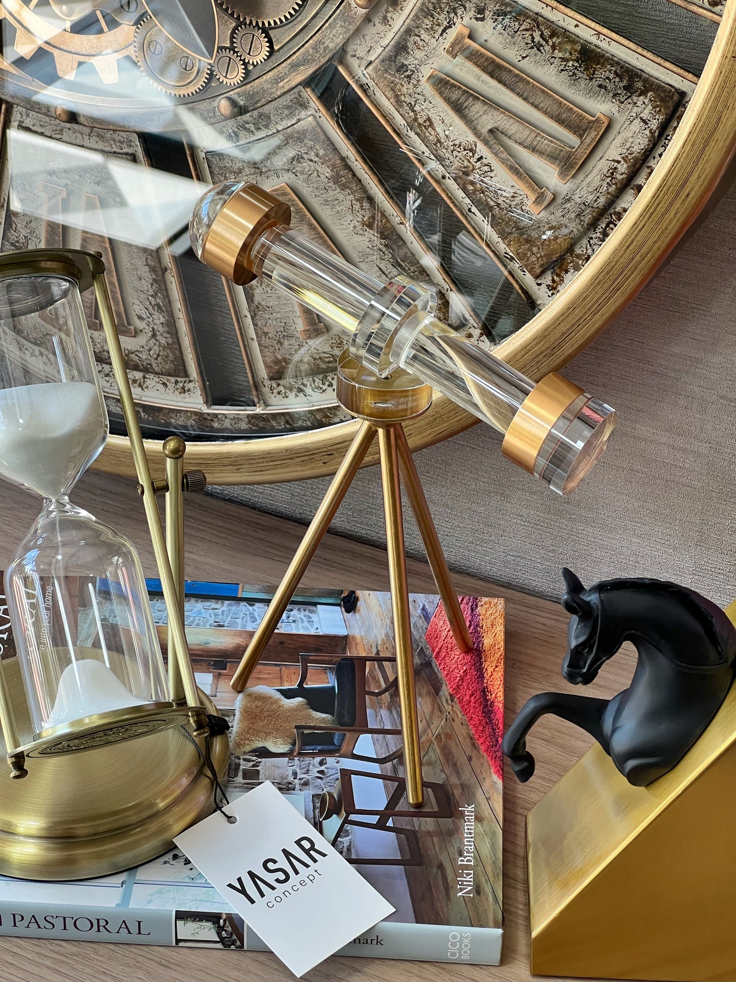 Vitrascope Metal Kristal Dekoratif Dürbün Obje