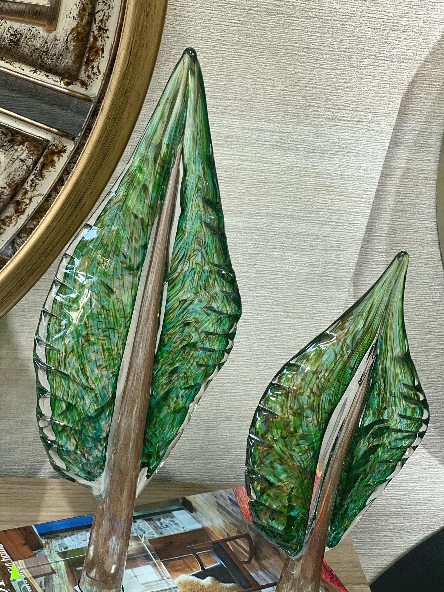 Silvanis Cam Yaprak Obje Set Yeşil