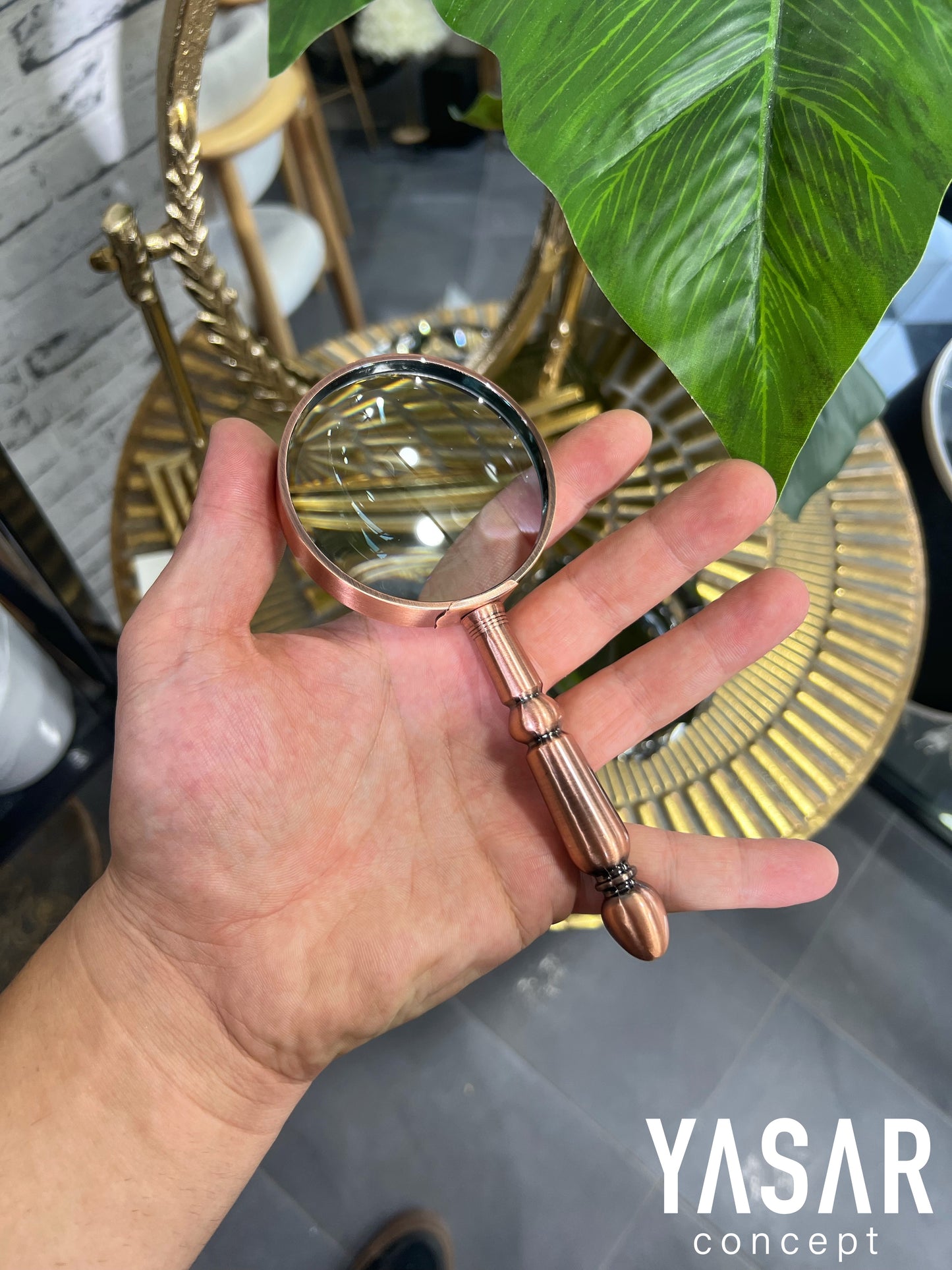 Brossor Pirinç Büyüteç Rose