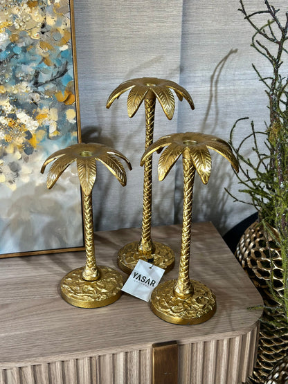 3'Lü Palmarin Palmiye Mumluk Gold