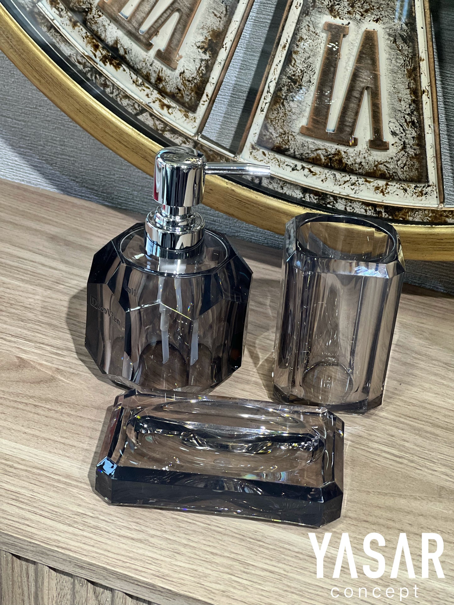 Clarion Akrilik Banyo Seti Füme