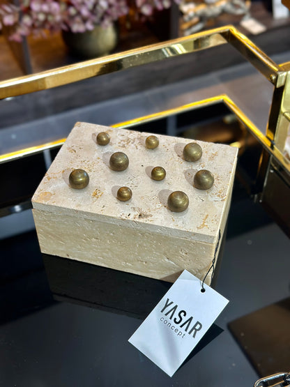 Balloria Traverten Mermer Kutu