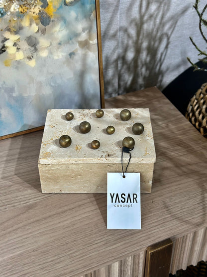 Balloria Traverten Mermer Kutu