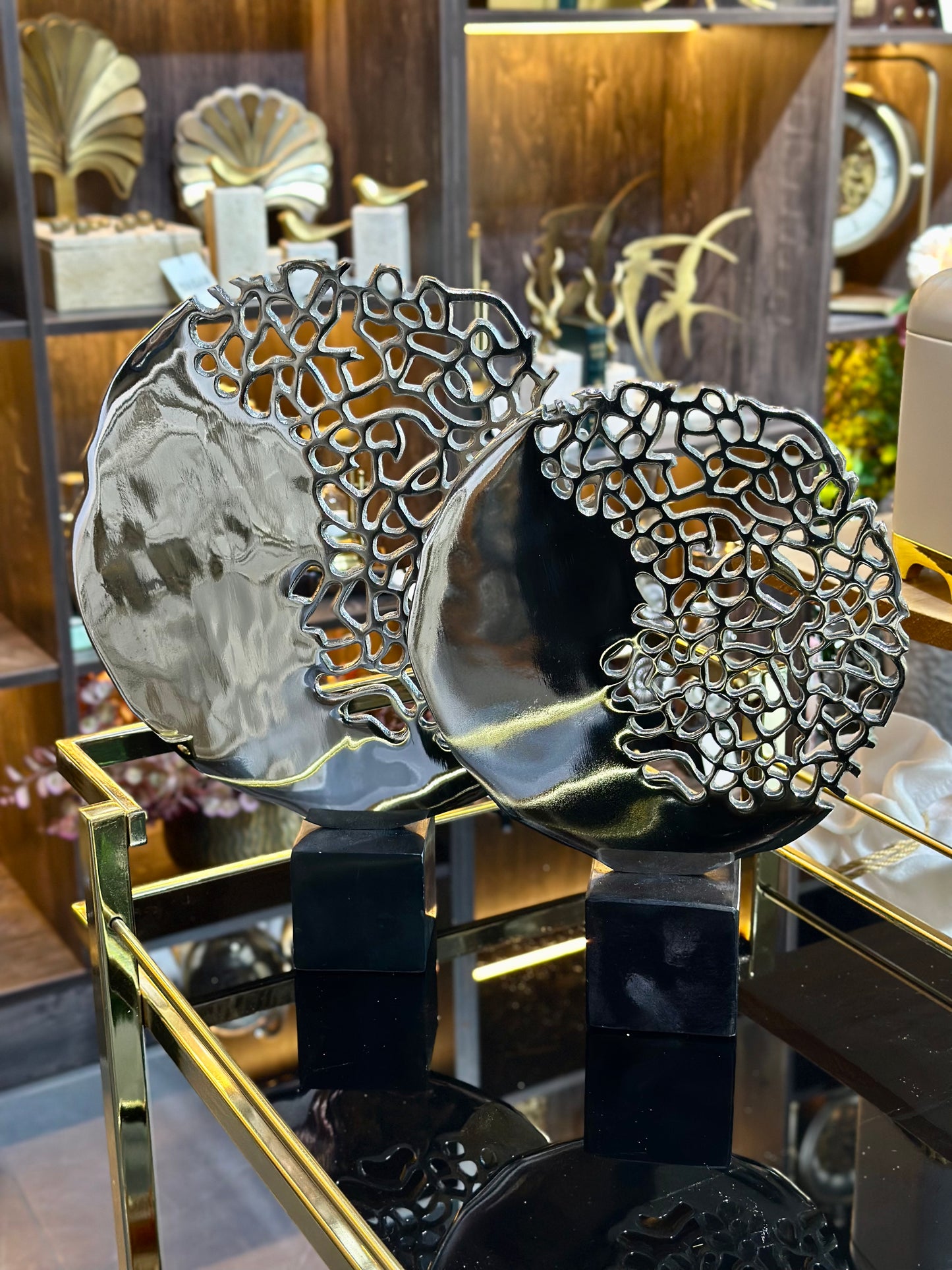 Discus Metal Delikli Obje Set Gümüş