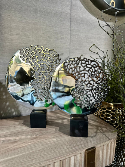 Discus Metal Delikli Obje Set Gümüş