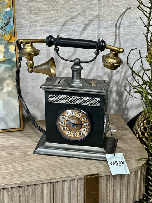 Phoneria Metal Dekoratif Telefon Saat Detaylı