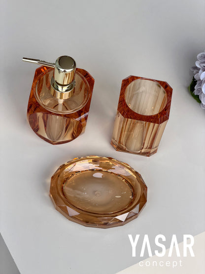 Opalyn Akrilik Banyo Seti Amber