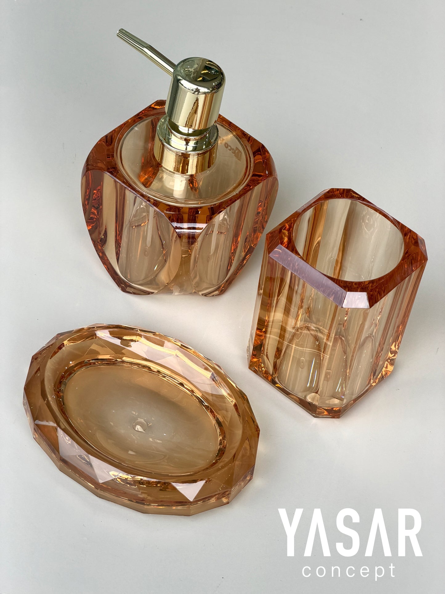 Opalyn Akrilik Banyo Seti Amber