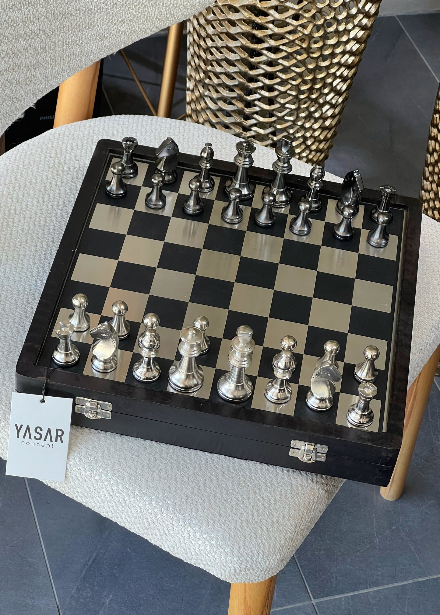 Kingory Metal Ahşap Kutulu Satranç Takımı