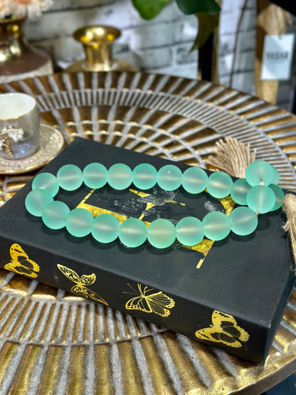 Aquanova Turkuaz Cam Boncuklu Dekoratif Obje