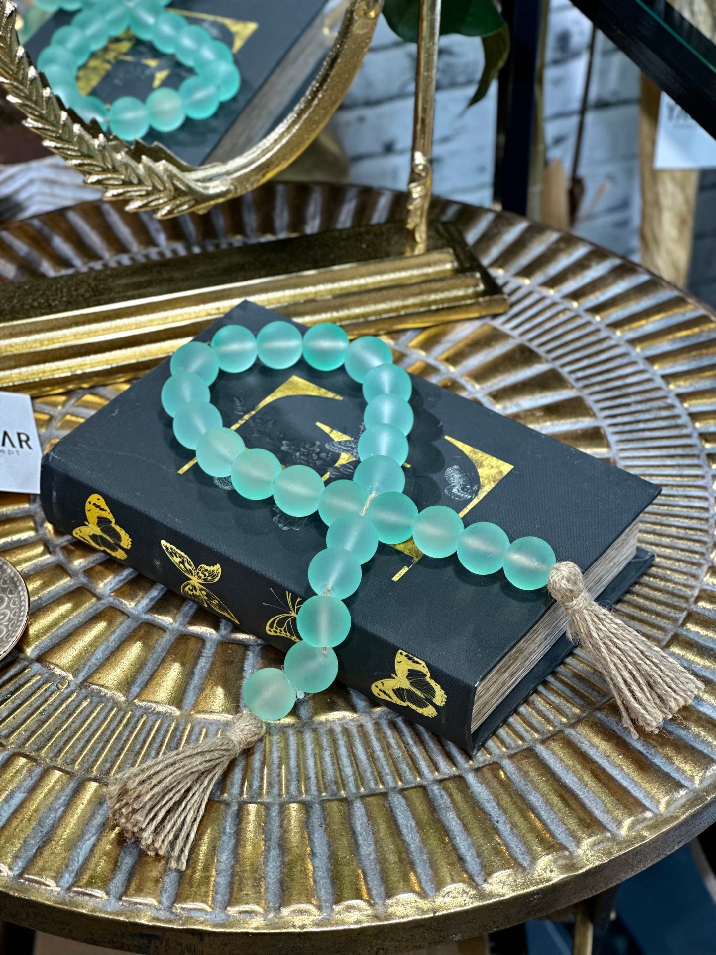 Aquanova Turkuaz Cam Boncuklu Dekoratif Obje