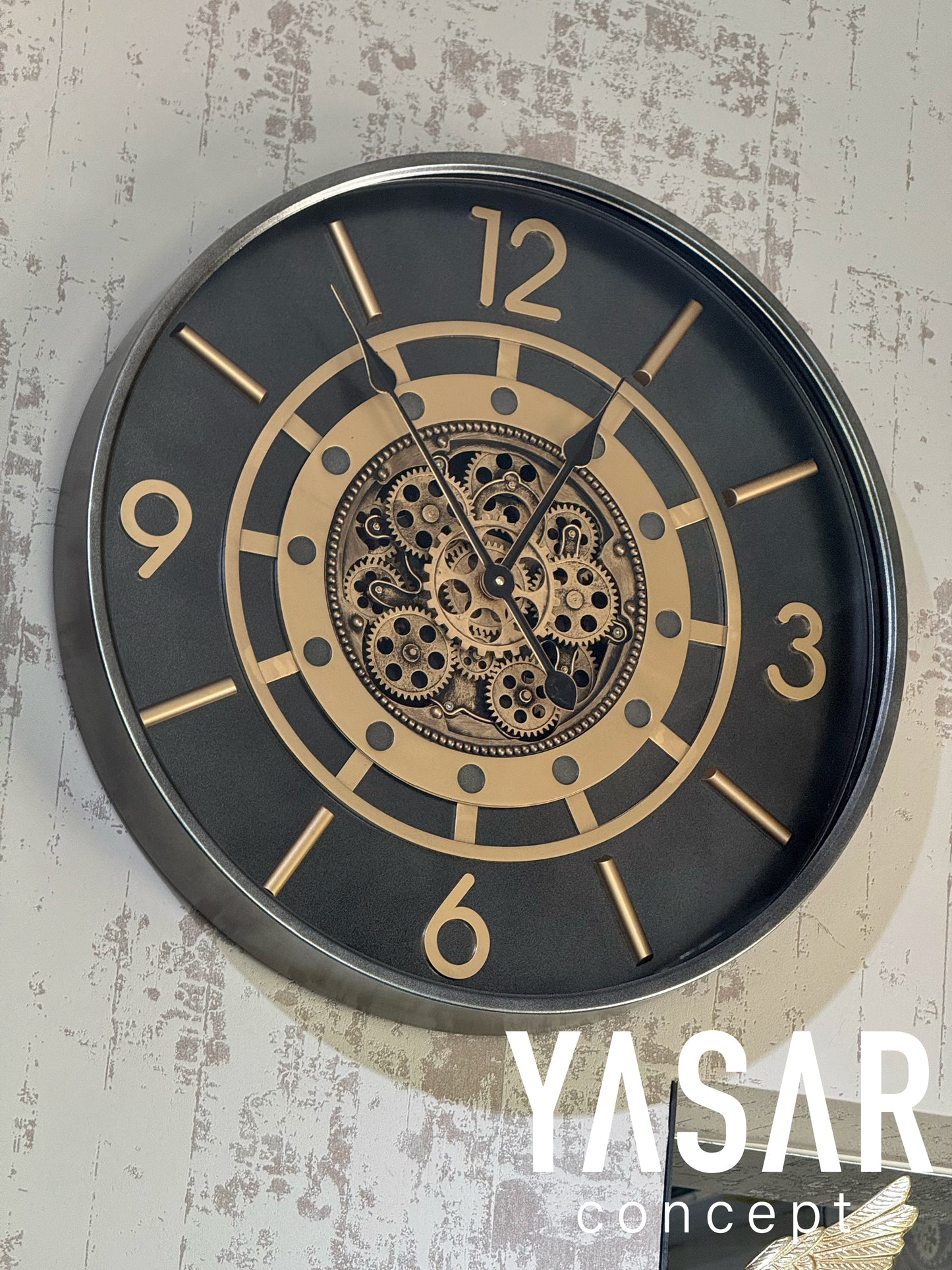 Eclipsor Metal Çarklı Duvar Saati 60 Cm