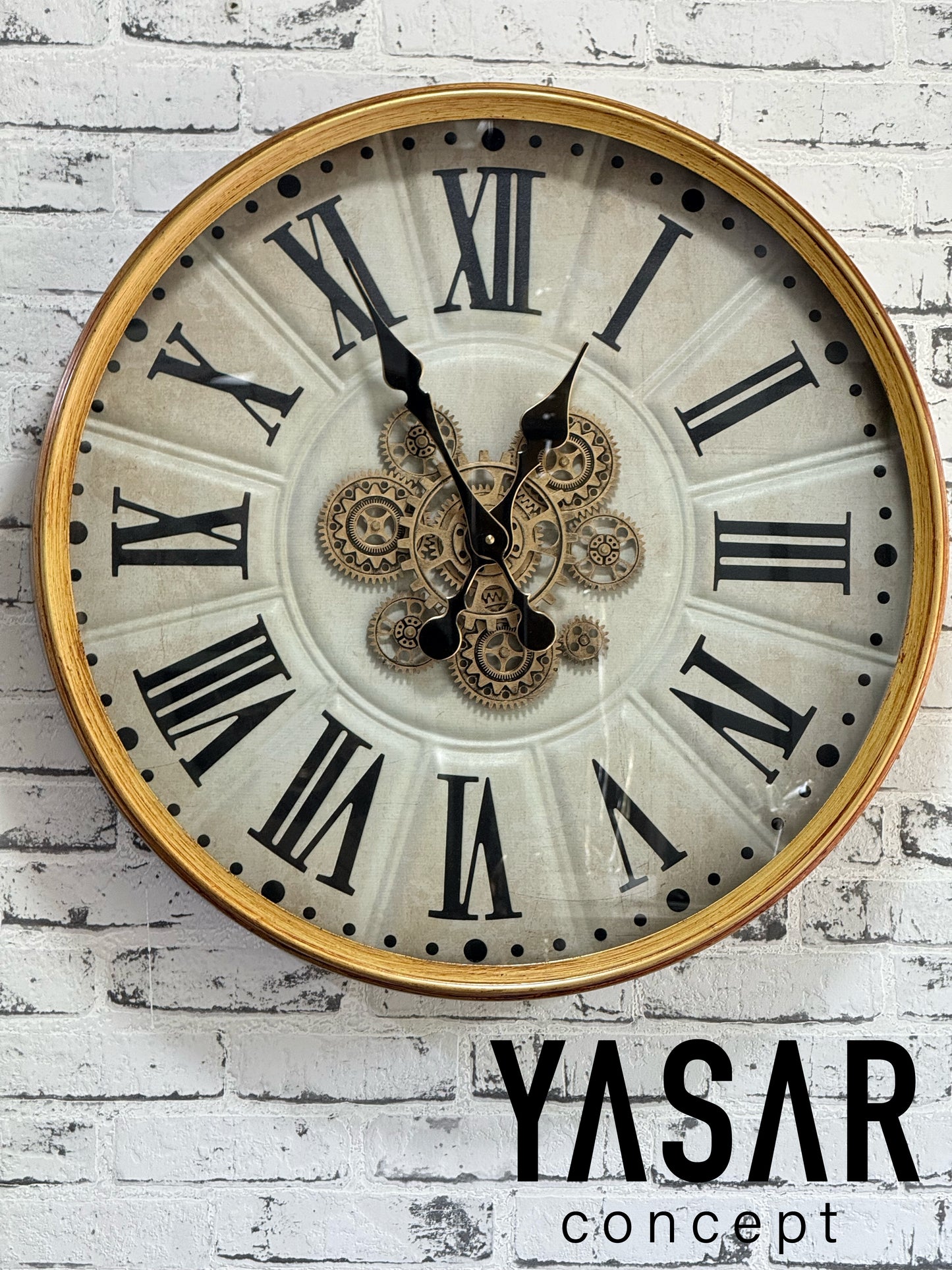 Tickvane Metal Çarklı Duvar Saati 60 Cm