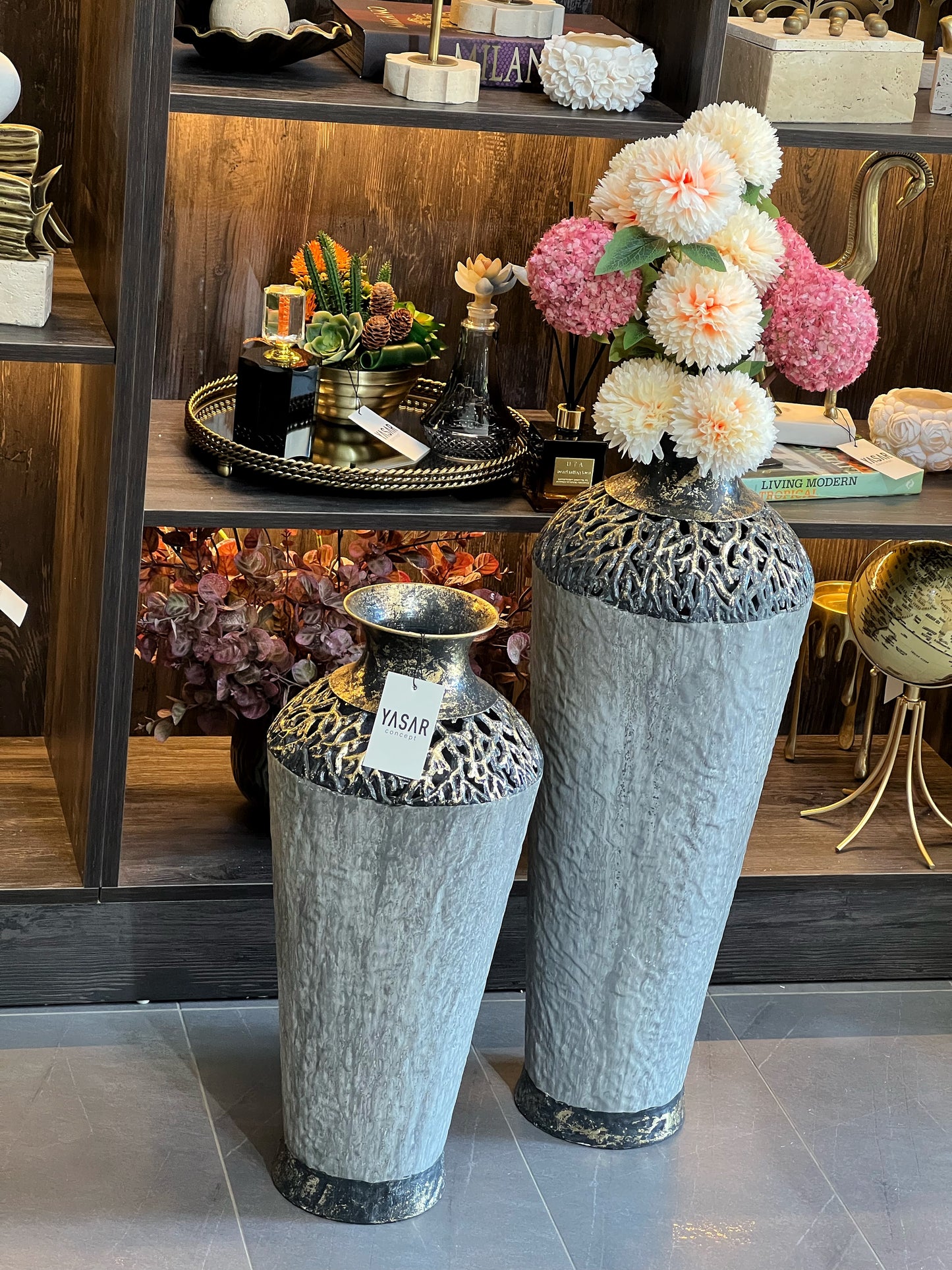 Elvion Metal Yer Vazosu Set