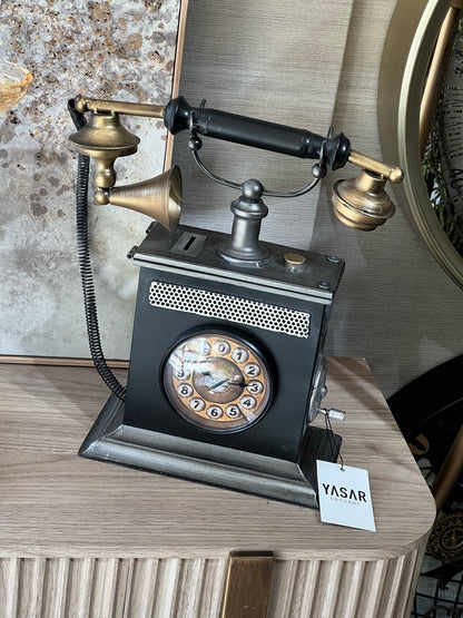 Phoneria Metal Dekoratif Telefon Saat Detaylı