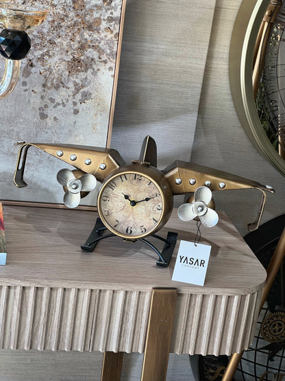 Choptera Metal Dekoratif Helikopter Saat Detaylı