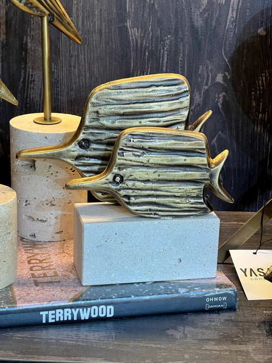 Aquanova Dekoratif Balık Obje Traverten Mermer