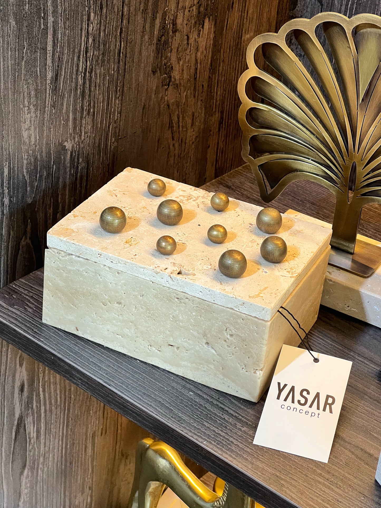 Balloria Traverten Mermer Kutu