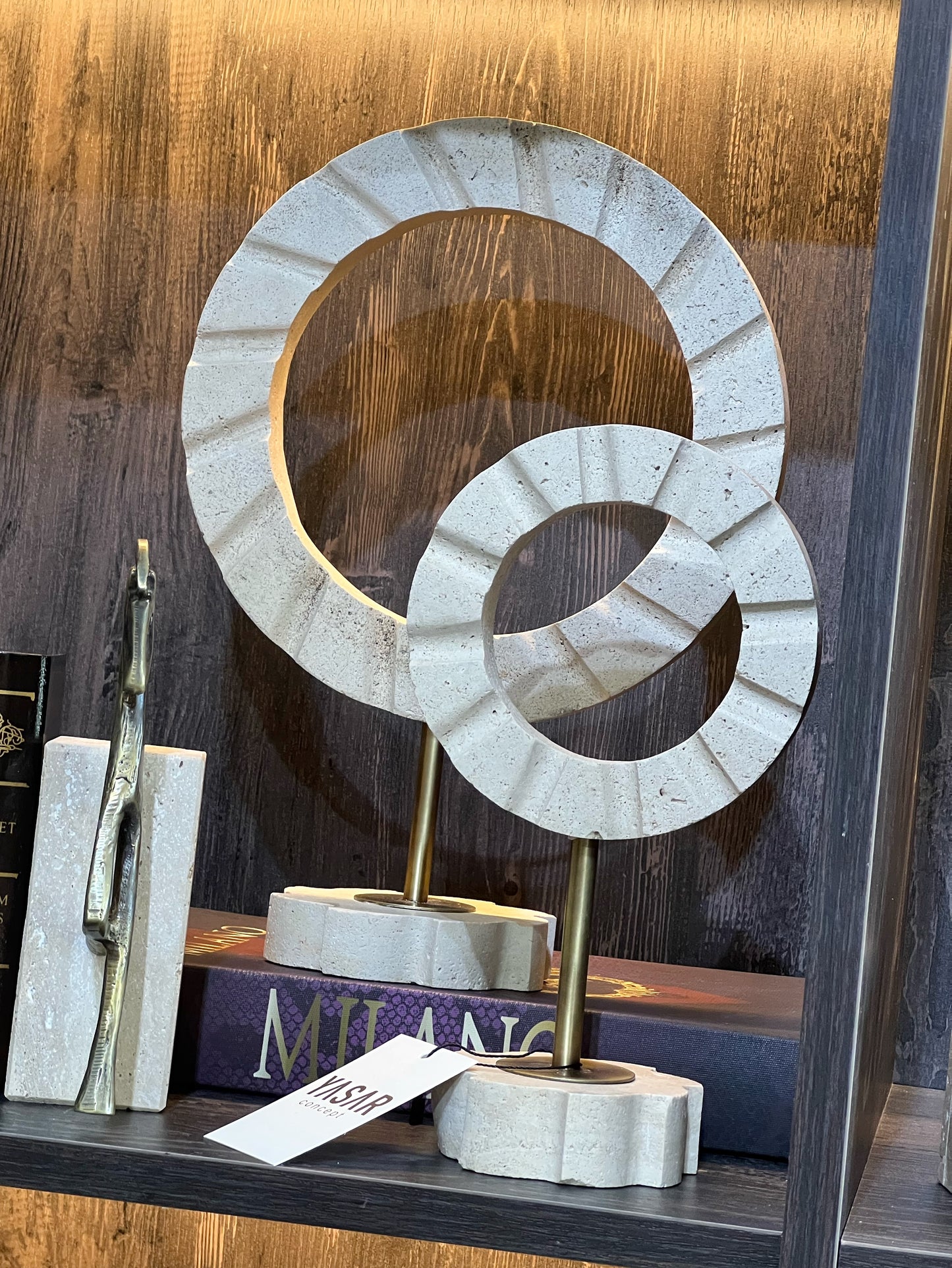 Lunorbis Dekoratif Disk Obje Set Traverten Mermer