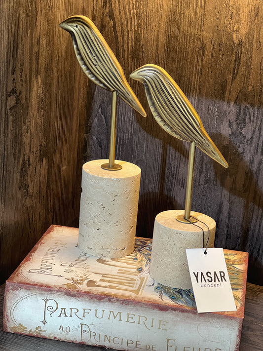 Aviora Dekoratif Kuş Obje Traverten Mermer