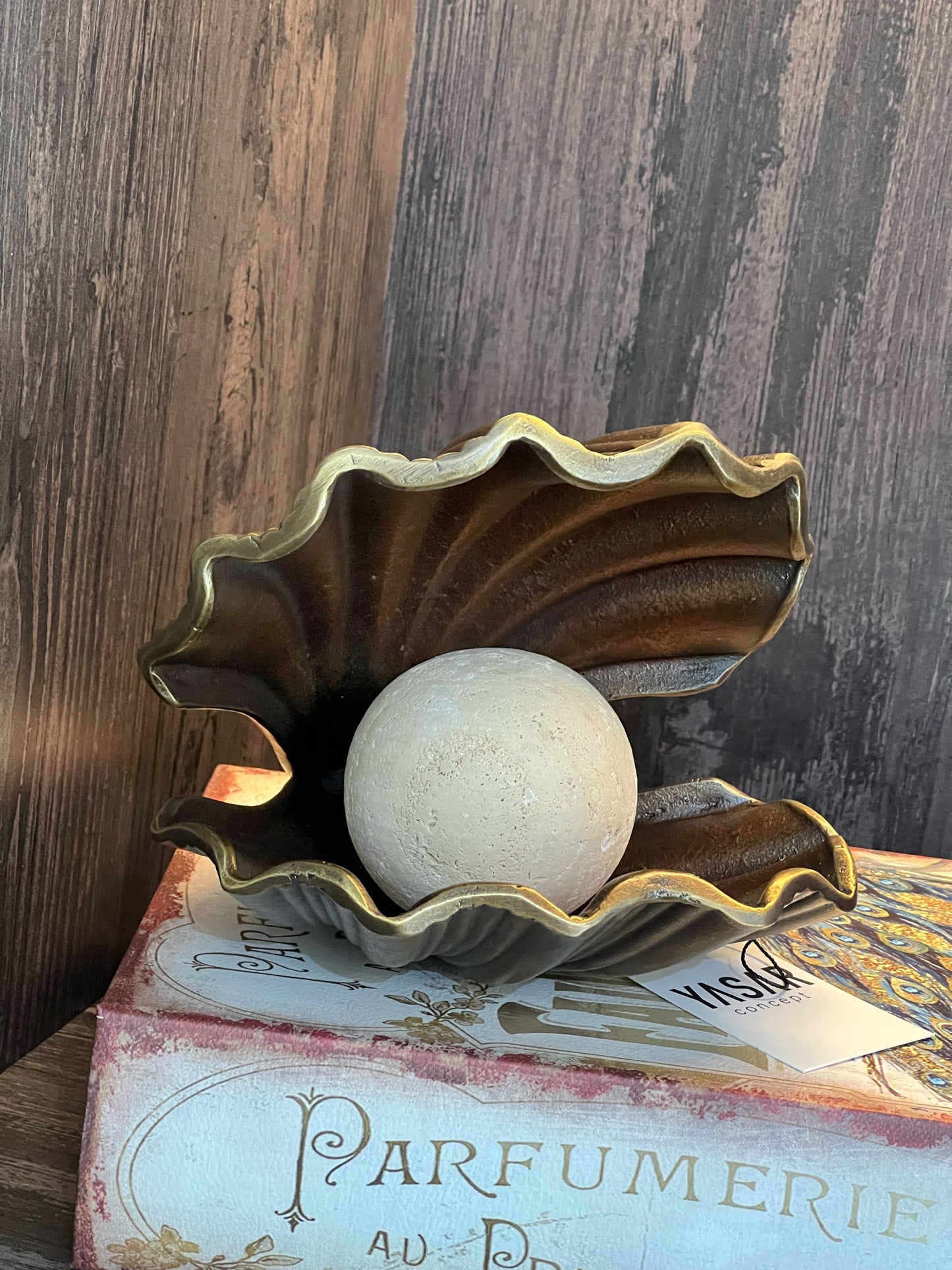 Perlora Metal Dekoratif istiridye Obje Mermer Toplu Eskitme