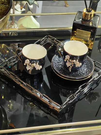 Clarevo Metal Aynalı Tepsi 21x21 Cm