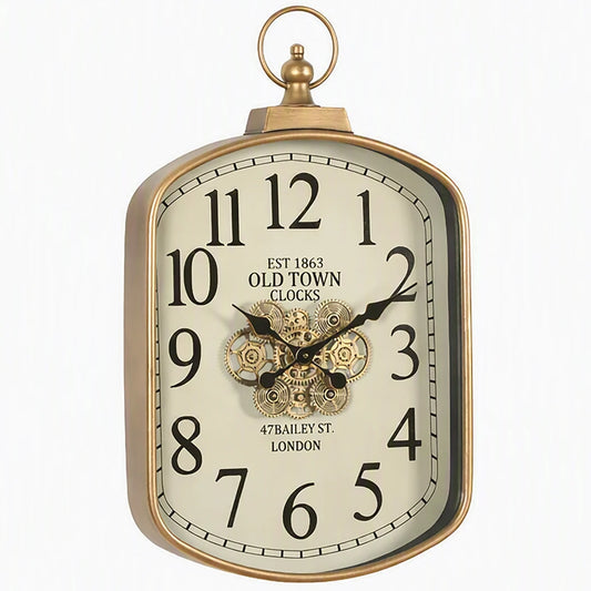 Bailey Metal Çarklı Duvar Saati 44x73 Cm