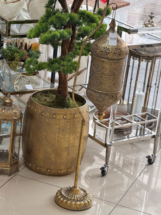 Ornamental Metal Ayaklı Yer Feneri Set
