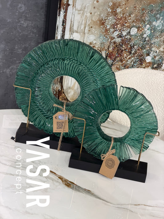 Vitrin Cam Füzyon Disk Set Su Yeşili