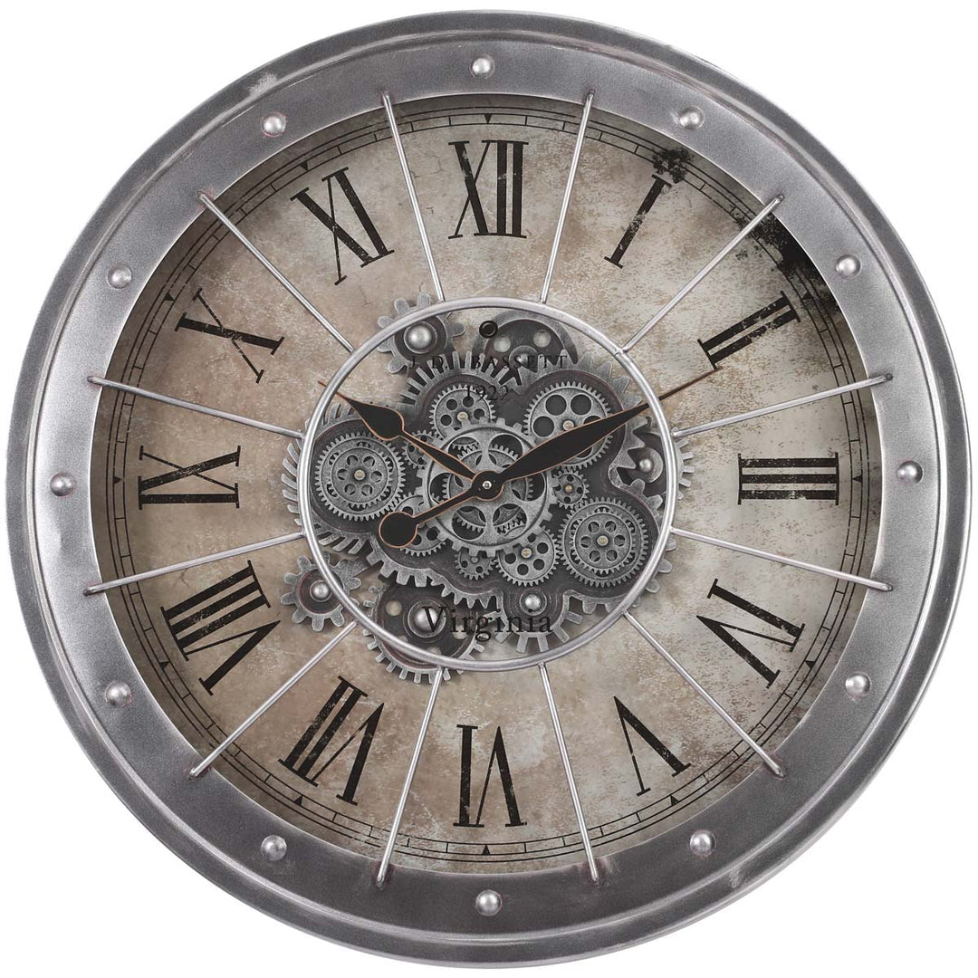 Virginia Metal Çarklı Duvar Saati 80 Cm