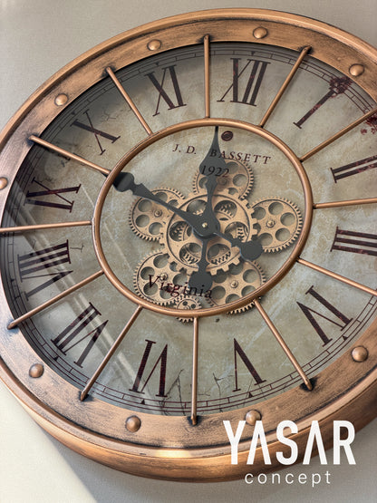 Virginia Metal Çarklı Duvar Saati 60 Cm